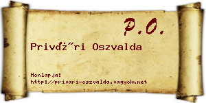 Privári Oszvalda névjegykártya